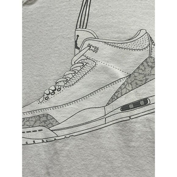 Michael Jordan Air Jordan w/ Tennis shoe Logo White Tshirt Mens XL HTF - Picture 6 of 12